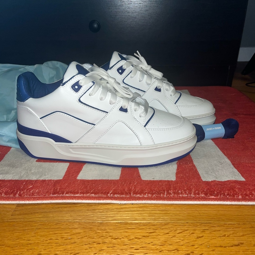Just Don JD 3 White Blue Courtside Low Sneakers Men’s Size 10 US LIMITED EDITION